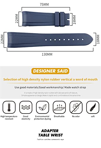 Correa de goma impermeable de 22 mm resistente al sudor para Tudor 6