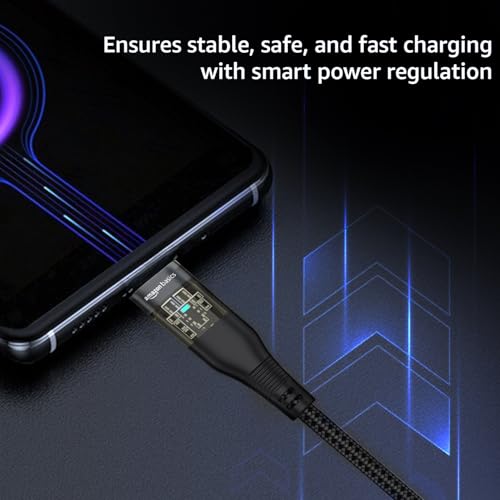 Image of amazon basics Type-C to Lightning iPhone Cable | 30W Fast Charging, 480Mbps Data Sync, Car AirPlay, LED Indicator | Compatible with iPhone 14 /13 /12 /11 /10 /8 /7 /6 /6, iPad, AirPods | 1.2m | Black