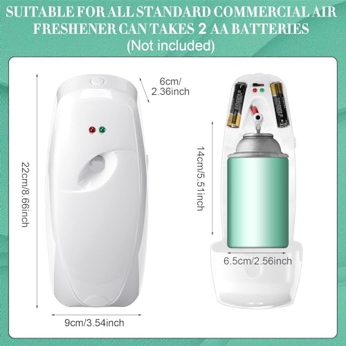 Maxcheck 4 Pcs Automatic Air Freshener Spray Dispenser Wall Mounted Automatic Spray Dispenser Air Freshener for Bathroom Battery Operated Free Standing for Commercial Place and Room(White) - Image 3