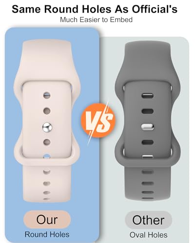 AMSKY Silikon Sport Armbänder Kompatibel mit Apple Watch Armband 40mm 42mm 46mm 44mm 45mm 41mm 38mm, Damen Herren Weiche Wasserdicht Gummi Band für iWatch Series 10 9 8 7 6 5 4 3 2 1 Se, Polarstern – Bild 3