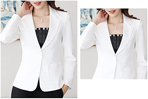 ECOCOZY Blazer Feminino De Manga Comprida Com Um Botão Shrug Suit Lapela Plus Size Work Blazer (Bran