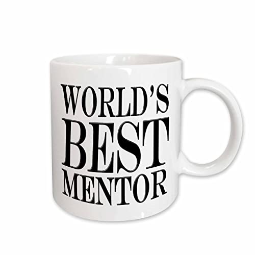 3dRose mug_193636_1 Worlds Best Mentor Black Ceramic Mug, 11-Ounce
