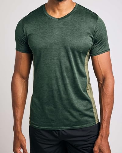 Image of 5 Pack: Men's V-Neck Dry-Fit Moisture Wicking Active Athletic Tech Performance T-Shirt
