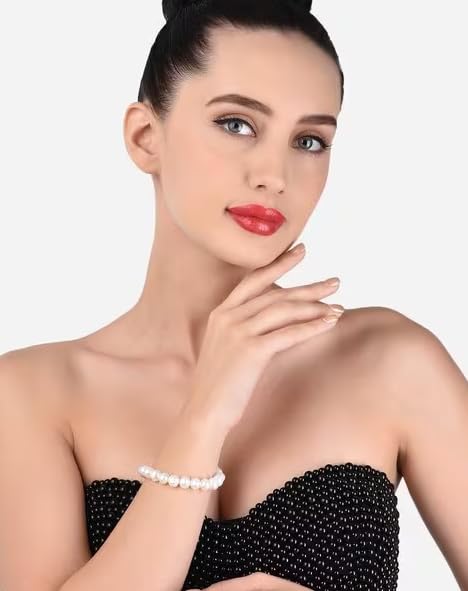 Seven-Hills South Sea Pearl Bracelet Original Certified Safed Sacha Moti  Bracelet For Gift Purpose AAA++ Quality Freshwater Pearl Stone Bracelet Real