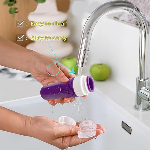 18 Pack Travel Bottles Set - TSA Approved Leak Proof Silicone Squeezable Containers for Toiletries, Conditioner, Shampoo, Lotion & Body Wash Accessories (Purple and dark blue)3