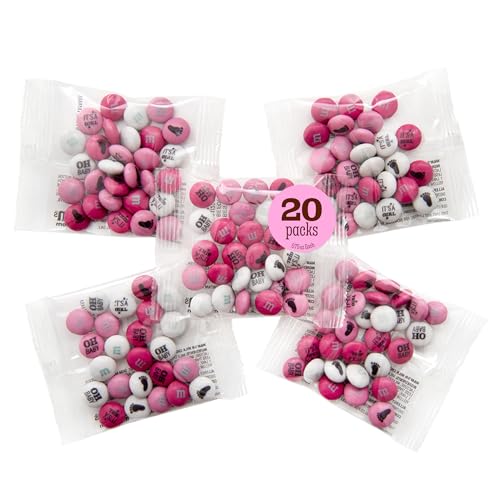 M&amp;M'S Baby Girl Milk Chocolate Candy, 20-Count Individual Favor Packs