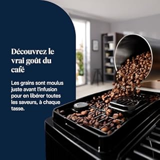 De’Longhi Magnifica Start - Perfetto Machine à Café Automatique avec LatteCrema Mousseur à Lait Automatique, 4 Boissons Enregistrées, Commandes Soft Touch, Noir et Gris (ECAM222.60.BG)