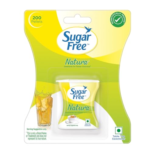Sugar Free Natura, 200 Pellets|100% Safe|India’s No.1 Sweetner|Scientifically Proven & Tested|Sweet like Sugar but with zero calories