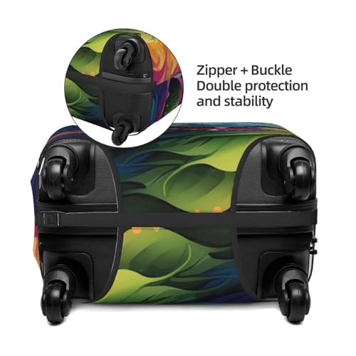 Travel Luggage Cover Colorful of dragons Suitcase Protector Elastic Washable Stretch Suitcase Protector Anti-Scratch Travel Suitcase Cover Fit 18-32 Inch Luggage3