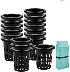 Zilong 80 Pack Garden Net Cups Pot 1.96 Inch Plastic Slotted Mesh Plant Pots Round Wide Lip Heavy Duty Hydroponics Basket for Hydroponics/Aquaponics/Orchids with 100 pcs Plant Labels Tags Markers