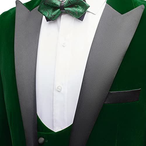 Mens Velvet Blazer Slim Fit Suit Jacket For Men Peaked Lapel One Button Tuxedo Blazer Wedding Prom Dinner Green #TOP3