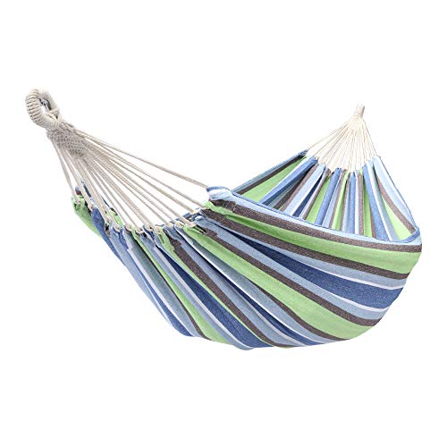 Garden Cotton Hammock Comfortable Fabric Hammock with Tree Straps for Hanging Durable Hammock Up to 330lbs Portable Hammock with Travel Bag, Perfect for Camping Outdoor/Indoor Patio Backyard