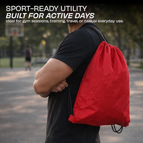 Image of Nivia String 2.0 Compact Backpack For Men & Women, Lightweight Bag for Everyday Use, Drawstring Closure, Breathable Ventilated Back, Capacity-5 Litres