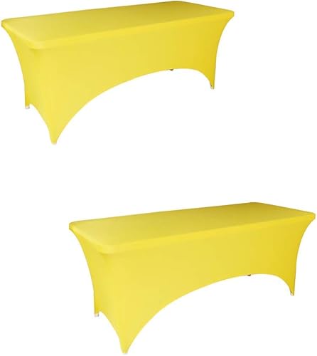 Fvstar 2 manteles de 6 pies, mantel rectangular elástico ajustable de 6 pies, protector de mesa lavable de 6 pies para fiestas, bodas, banquetes,