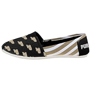 FOCO Purdue Boilermakers NCAA Womens Stripe Canvas Shoes – L