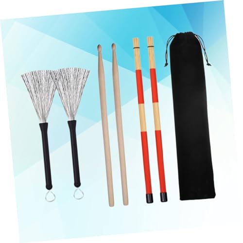 Set profesional de baquetas y cepillos para batería con bolsa miniatura 7