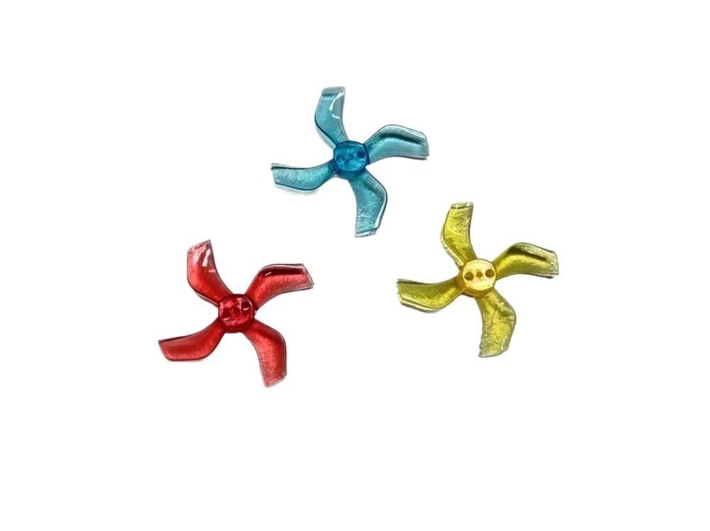 Uniwersalny 8-częściowy wał 1 mm/1,5 mm 4-ostrzowy 1636 1,6 x 3,6 x 4 40 mm CCW/CW śmigło do dronów i części samolotów (przezroczysty żółty, 1,5 mm)