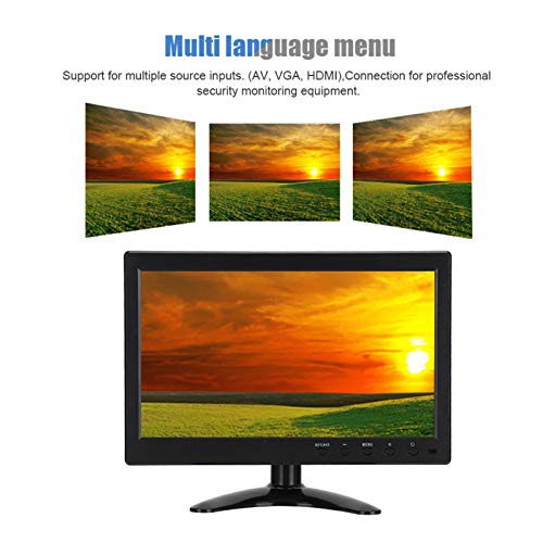 Sxhlseller 10,1-Zoll-HD-1080P-Breitbild-LCD-Monitor, Mehrere Eingänge (HDMI, VGA, BNC, AV), Zwei Lautsprecher, WLED-Hintergrundbeleuchtung, Langlebig (EU-Stecker) – Bild 4