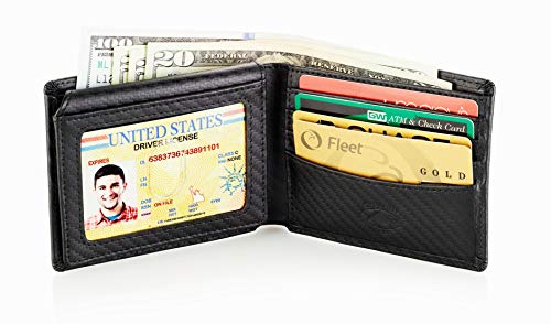 Image of Stealth Mode Leather Bifold Wallet for Men With ID Window and RFID Blocking