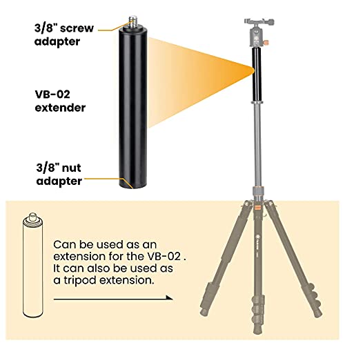 TARION Tripod Arm Extension Centre Column Extender Tube Universal 3/8" Thread Screw Mount Aluminium Tripod Extension Rod - Thumbnail 7