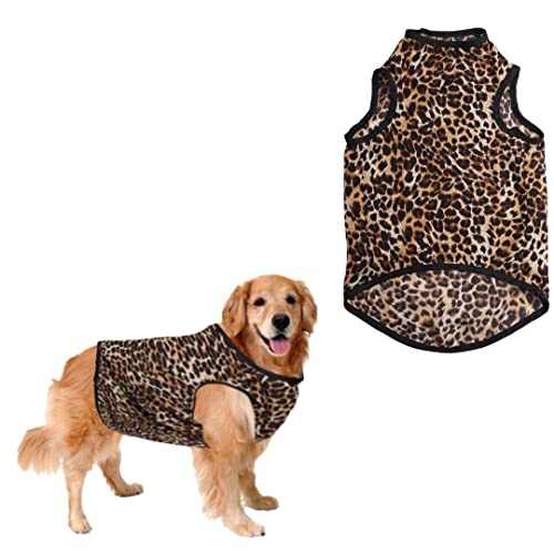 Image of Sage Square Crazy Printed Dog T-Shirt, Trending Dog T-Shirt, Ultra Soft & Light Weight, Comfortable & Breathable Dog Apparel, Trendy Outfit (Cheetah Print) (XXLarge - 28inch)