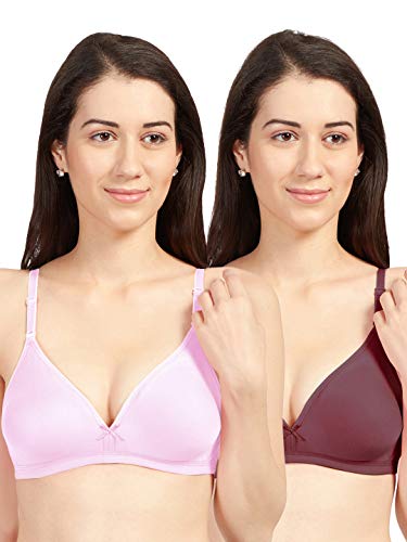 Image of SONARI Omania Womens Non-Padded Cotton Polyester Bras - Solid, Non-Wired, Medium Coverage, Hand Washable (Pack of 2)