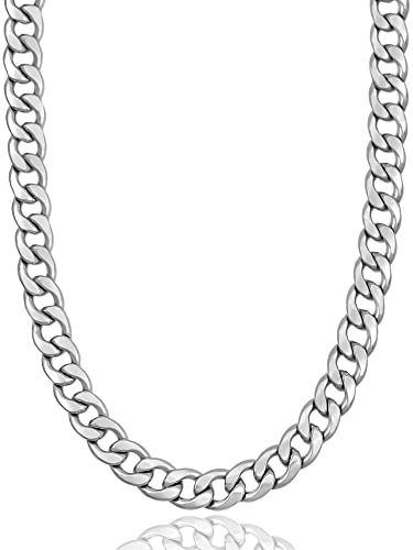 RUGGED STEEL Cadena barbada de acero inoxidable de 10 mm/45 cm Cover