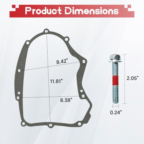 Image of 594195 Crankcase Gasket Kit with 10 Bolts Fits Briggs Small Engine | Oil Leak Prevention Seal, Debris Blocking Gasket, Small Engine Protection,Compatible with B&S 401577, 4025A7, 4035A7