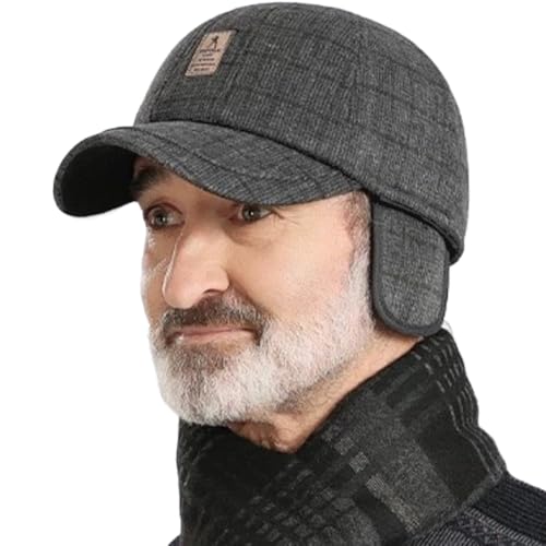 YAMEE Gorros de Béisbol Hombre Invierno con Orejeras Abatibles,Viseras Hombre Transpirable,Ideal para Running Senderismo y Uso Diario