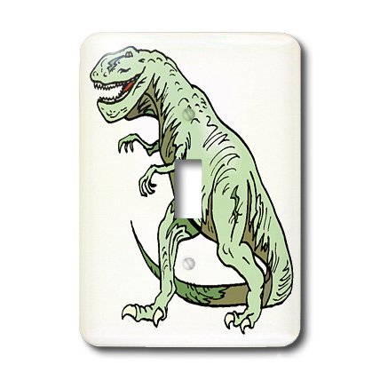 Interrupteur à bascule simple dinosaure T Rex vert 3dRose 1 pouce