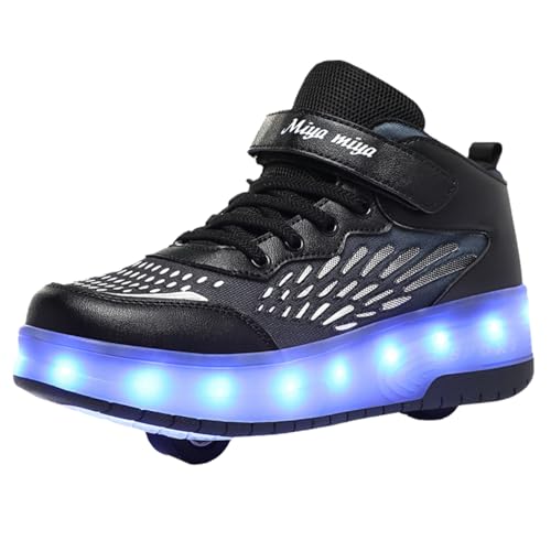 Leichtrit Zapatillas Ruedas niño,Zapatillas con Ruedas,Zapatos con Ruedas Unisex niños,con 4 Ruedas Retirable,Retráctil,LED Light-UP,para Pascua Cumpleaños,Navidad,para Regalo decumpleaños