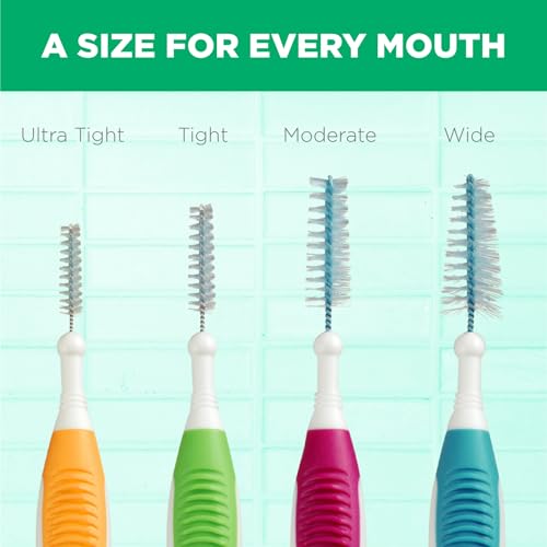 Image of GUM Proxabrush Go-Betweens Ultra Tight Interdental Brushes - Soft Bristle Dental Picks for Plaque Removal, Gum Health & Braces Care, 10 Count (Pack of 12) 60 Total