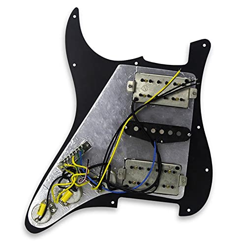 Pickguard précâblé Stratocastre Noir HSH Pickuarge De Guitare Électrique Pré-programmé Alnico 5 Pickups Pièces De… - Les Beatles, Paul McCartney, John Lennon, RIngo Starr, George Harrison Pickguard précâblé Stratocastre Noir HSH Pickuarge De Guitare Électrique Pré-programmé Alnico 5 Pickups Pièces De… – Image 3