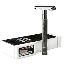 DEDGE Classic Double Edge Safety Razor Single Blade Razor For Men, Reusable Razor, with 5 Premium Razor BladesBlack
