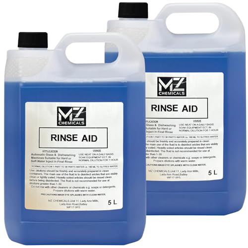 Ayuda de enjuague para lavavajillas - Limpiador para Secadora de Gafas y Prevención de Puntos - Eco Tabletas (2 X 5L)