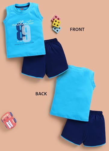 Image of LuvLap Baby Boys 100% Cotton Sleeveless Boys Tank Top & Shorts Set Pack of 3