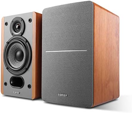 Edifier P12 Passive Bookshelf Speakers - 2-Way Speakers with Built-in Wall-Mount Bracket - Wood Color - Brown, Auxiliary