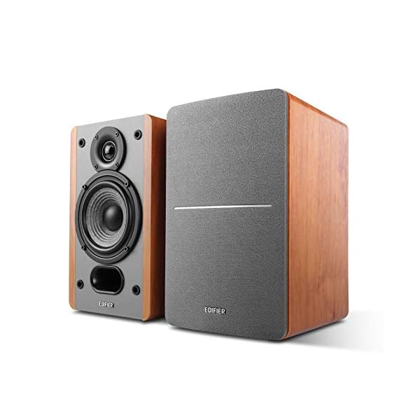 Edifier P12 Passive Bookshelf Speakers – 2-Way Speakers with Built-in Wall-Mount Bracket – Wood Color, Pair – Needs Amplifier or Receiver to Operate