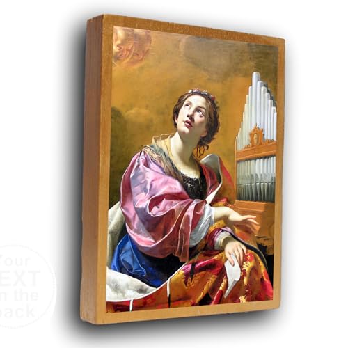 Saint Cecilia, St Cecilia icon, St Cecilia, patron saint of the musicians, gift for music, patronage musican (LARGE 6,53 x 4,92 in= 16,6 x 12,5 cm)