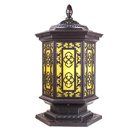 Lámpara de Pilar Estilo Chino IP55 farola de jardín y césped 3