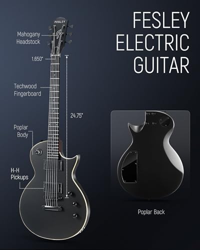 Fesley FLP350 Matte Black Humbucker Electric Guitar Kit