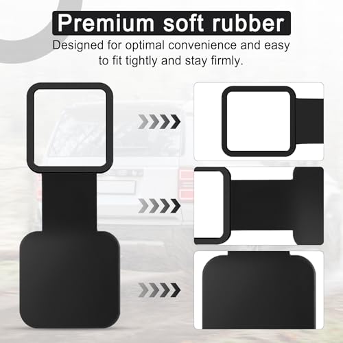 image for UYYE 2 Inch Rubber Trailer Hitch Cover, Rubber Hitch Tube Cover Plug C