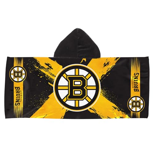 NHL Boston Bruins Cross Out Youth Hooded Microfiber Towel, 22 x 51 in