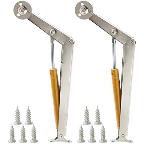 Homend 2 Pack 200N/44lb Heavy Duty Gas Springs Lid Support Hinge Pneumatic Lid Lifters with Soft Close Support Heavy Drop Lids and Work Perfectly for a Soft Close Cover
