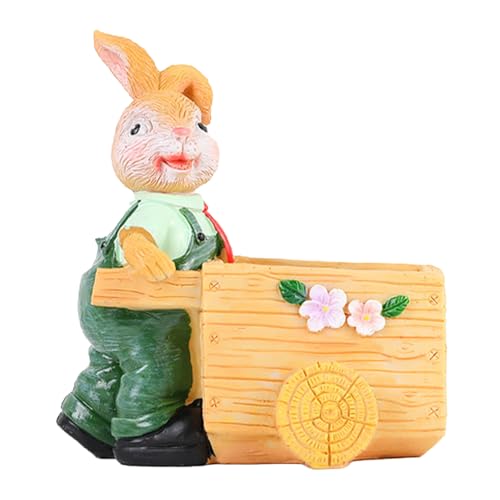Maceta de conejo de Pascua - Maceta suculenta de dibujos animados | Decoración multiusos para estantes, balcones y jardines