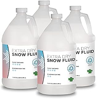 Froggys Flakes - 4 Gallon Case - Snow Machine Juice Fluid - Extra Dry Formula (30 Feet Float/Drop)