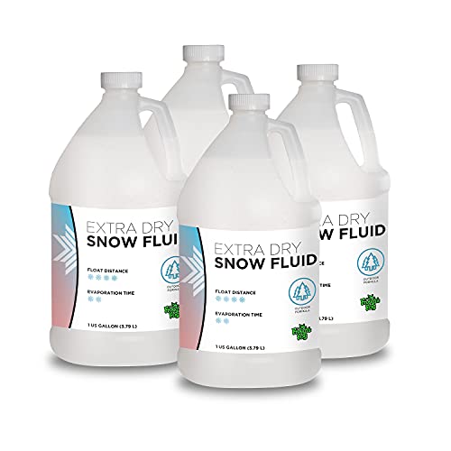 Froggys Flakes - 4 Gallon Case - Snow Machine Juice Fluid - Extra Dry Formula (30 Feet Float/Drop)