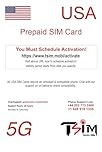 PrePaid USA SIM card. Unlimited incoming and outgoing calls/text | Ultra High Speed 5G Data allowance. Hotspot/Tethering/Internet Sharing allowed. (6GB x 1 Month)