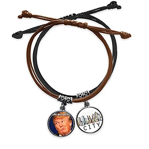 Bracelet chaîne Trump motif drôle idée cadeau insolite pour anniversaire