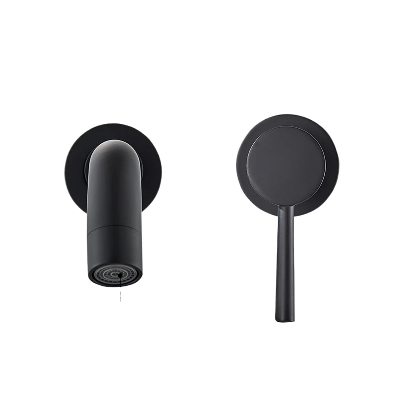 Grifo de pared para bañera con manija moderna de palanca y acabado negro mate